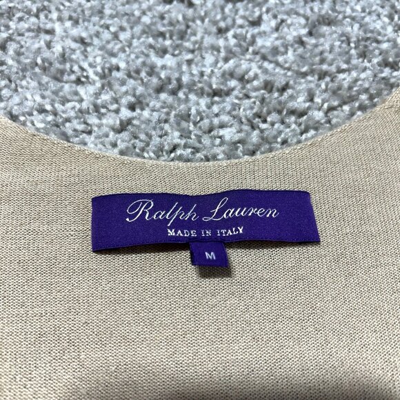 Ralph Lauren Purple Label Womens M Beige V-Neck Oversized Poncho-Style Knit Top - Picture 8 of 12